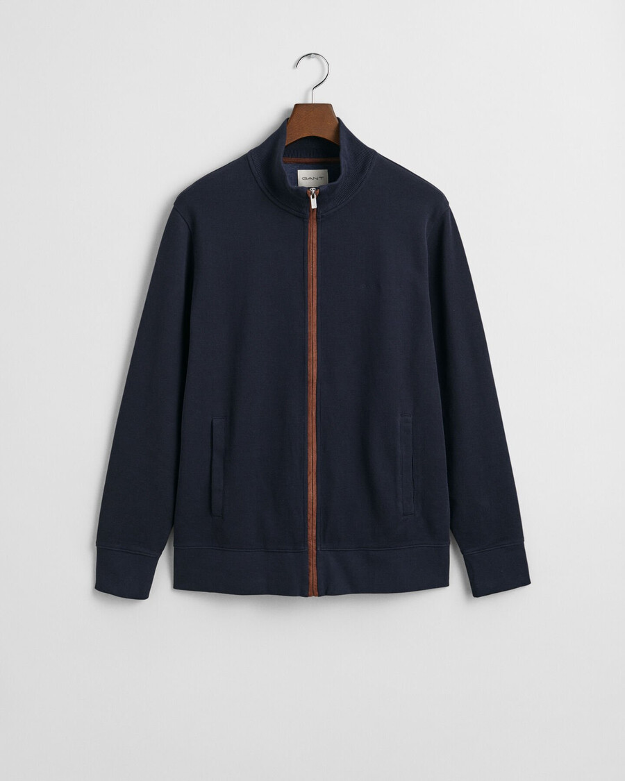 sacker rippstrickjacke mit reißverschluss – abendblau