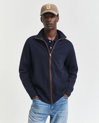 sacker rippstrickjacke mit reißverschluss – abendblau