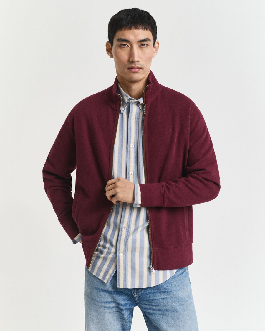 sacker rippstrickjacke mit reißverschluss – winterwein