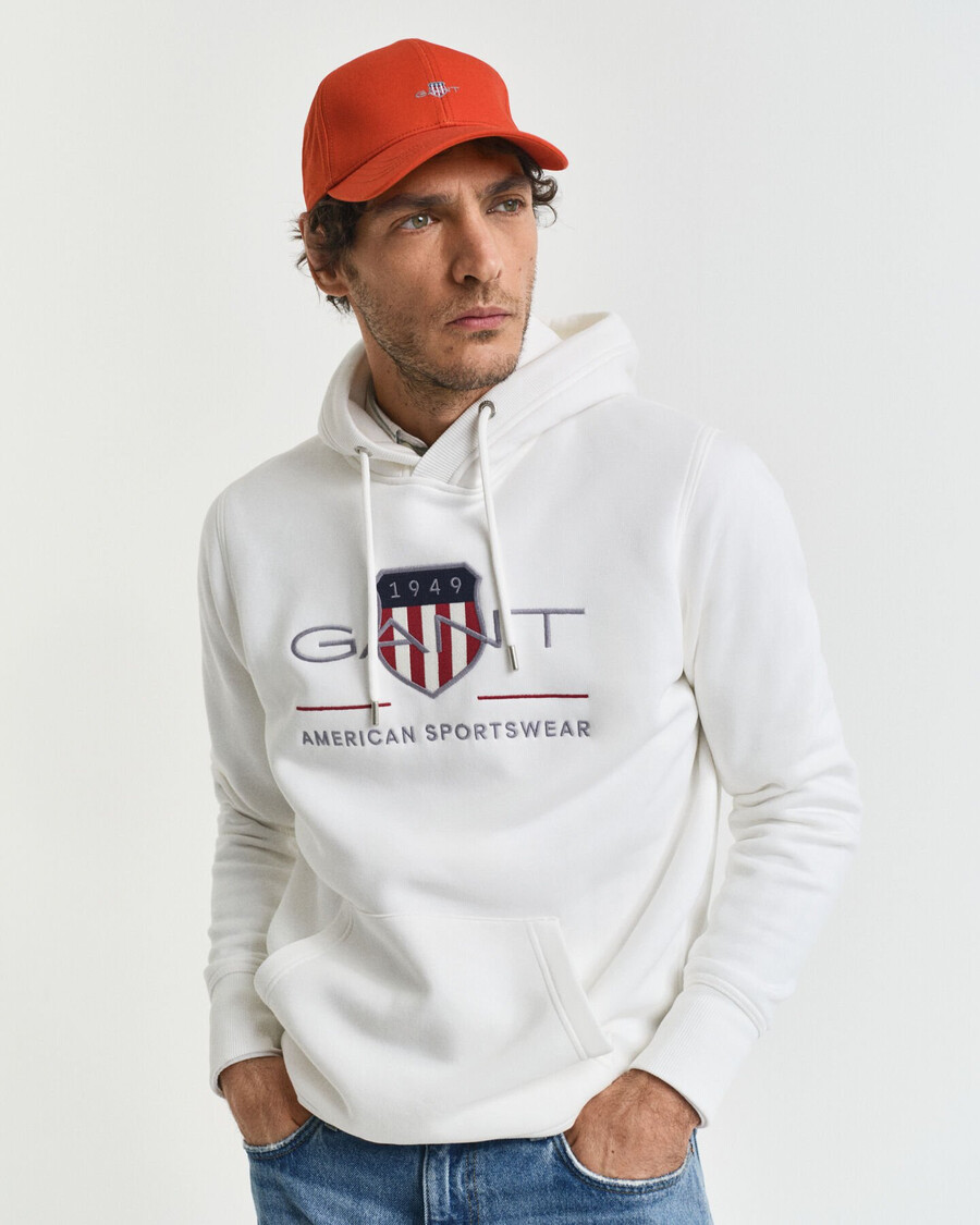archive shield hoodie – eierschale