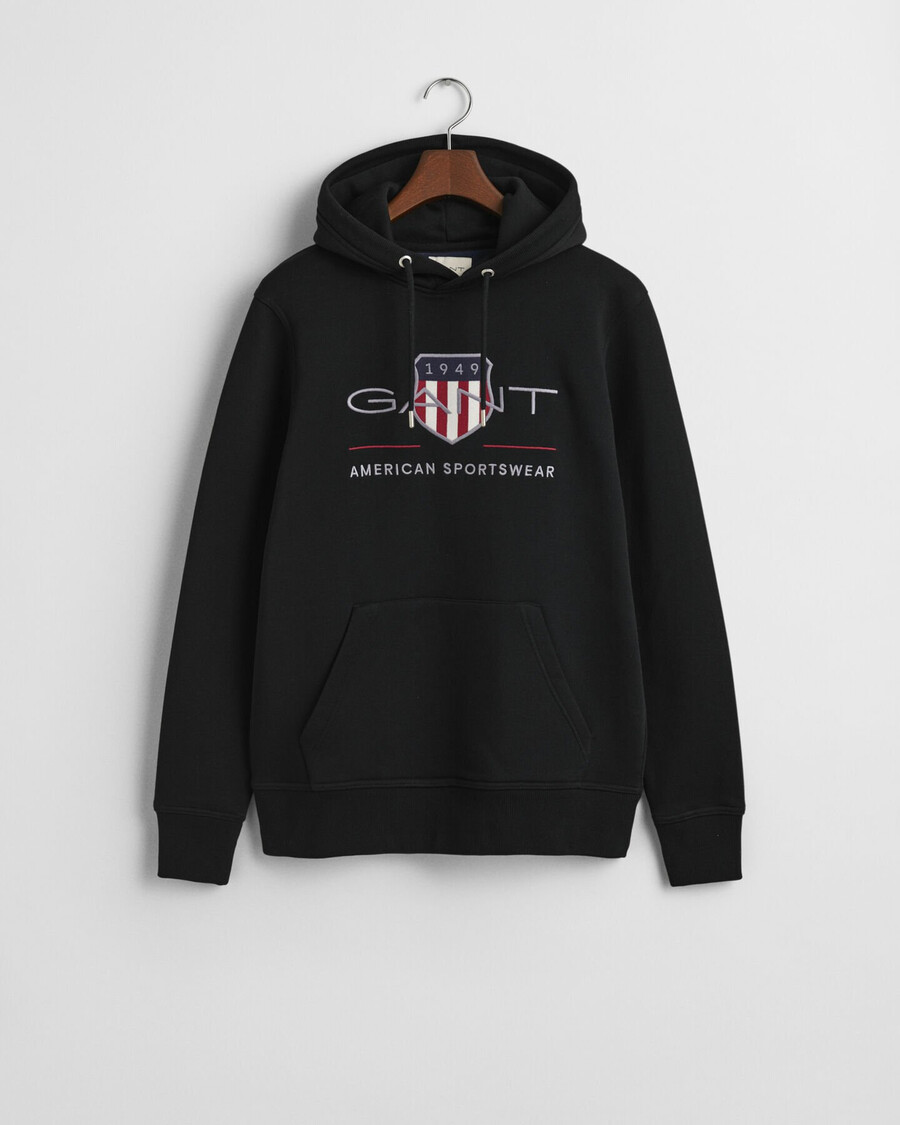 archive shield hoodie – schwarz