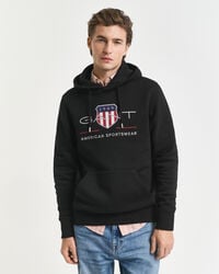 archive shield hoodie – schwarz