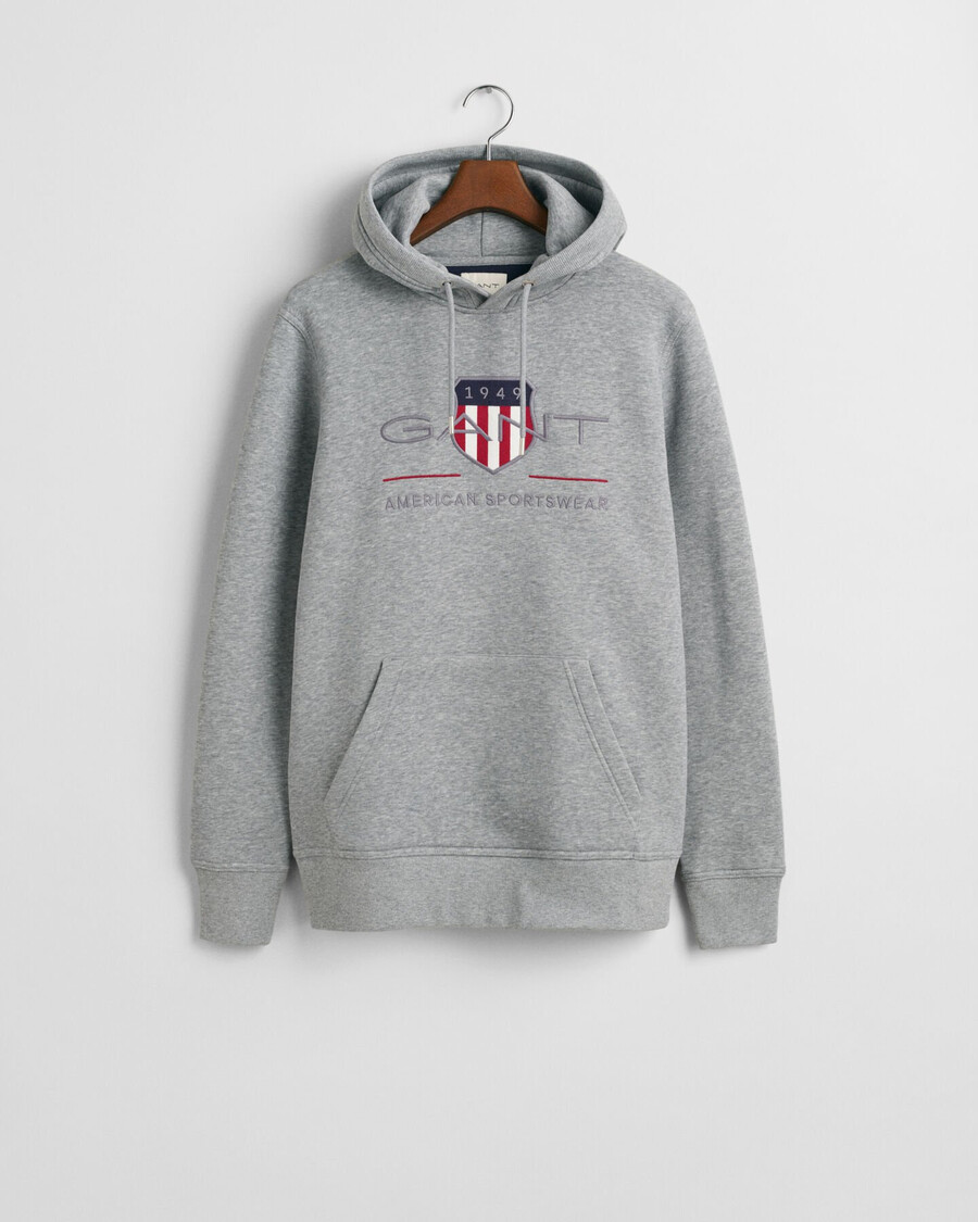 archive shield hoodie - grau meliert