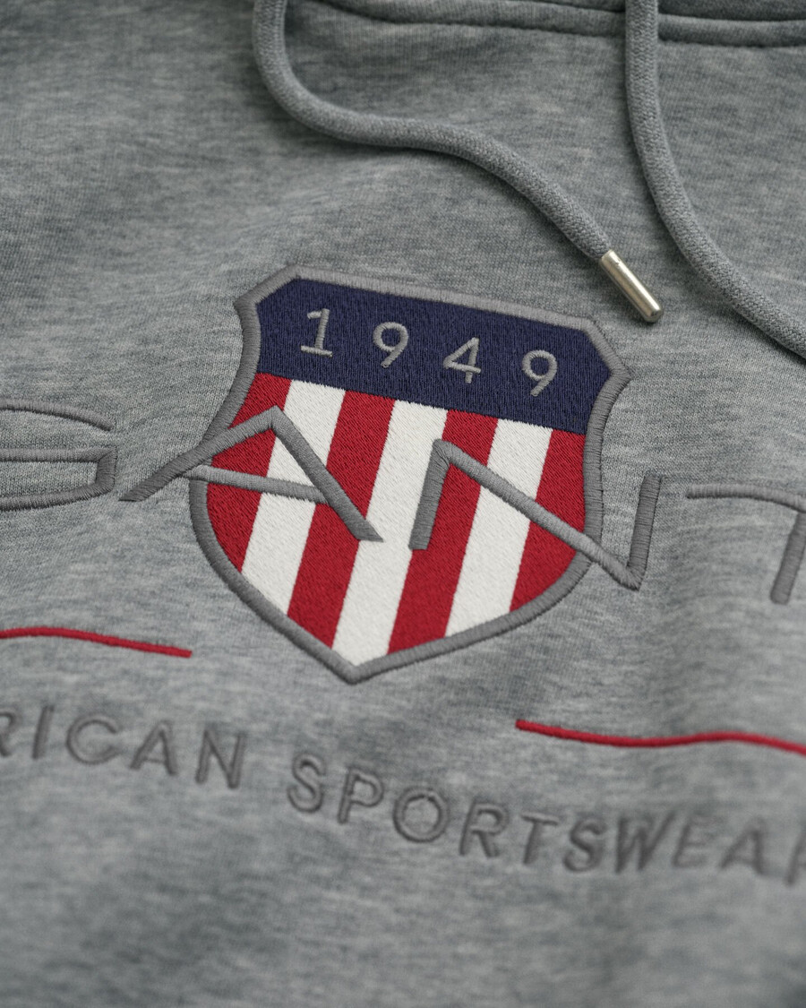 archive shield hoodie - grau meliert