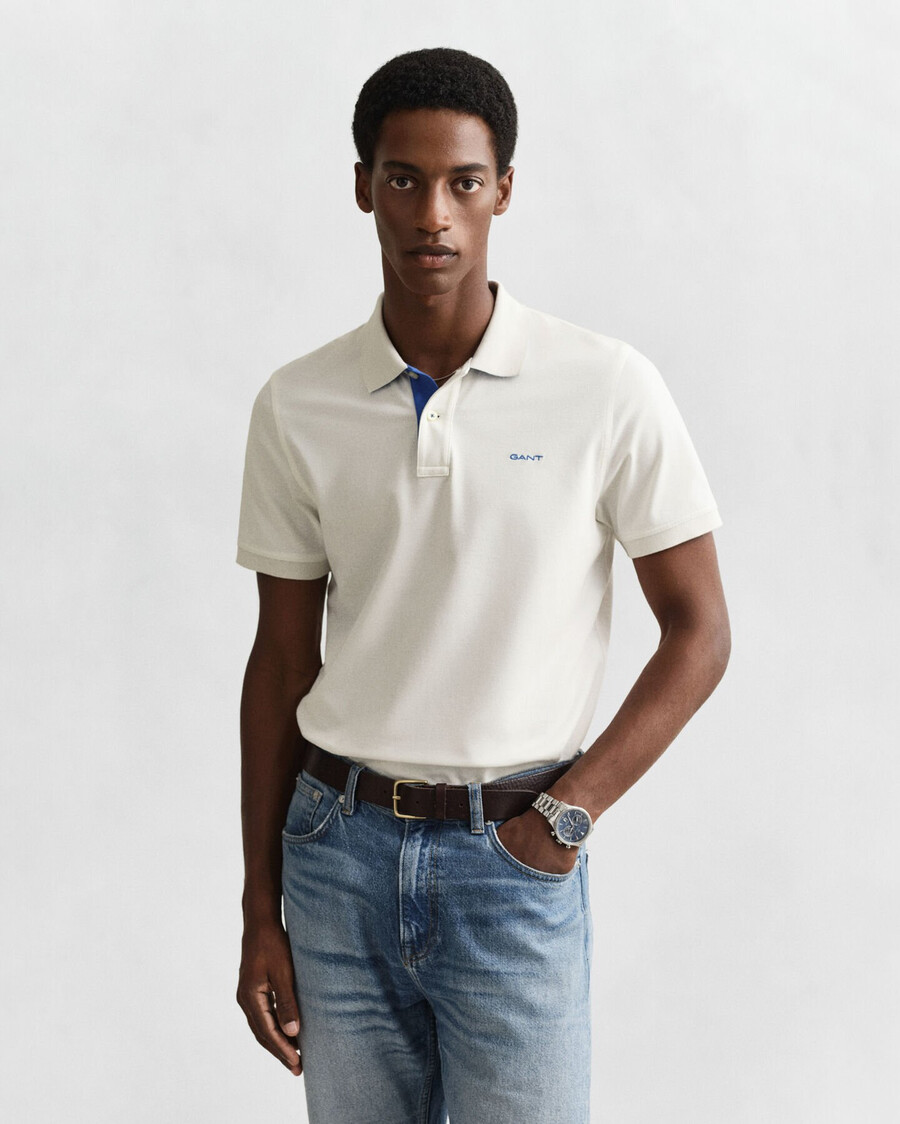 kontrast-piqué-poloshirt – eierschale