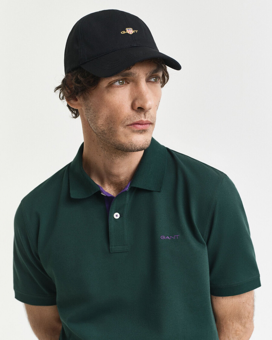 kontrast-piqué-poloshirt – tartangrün