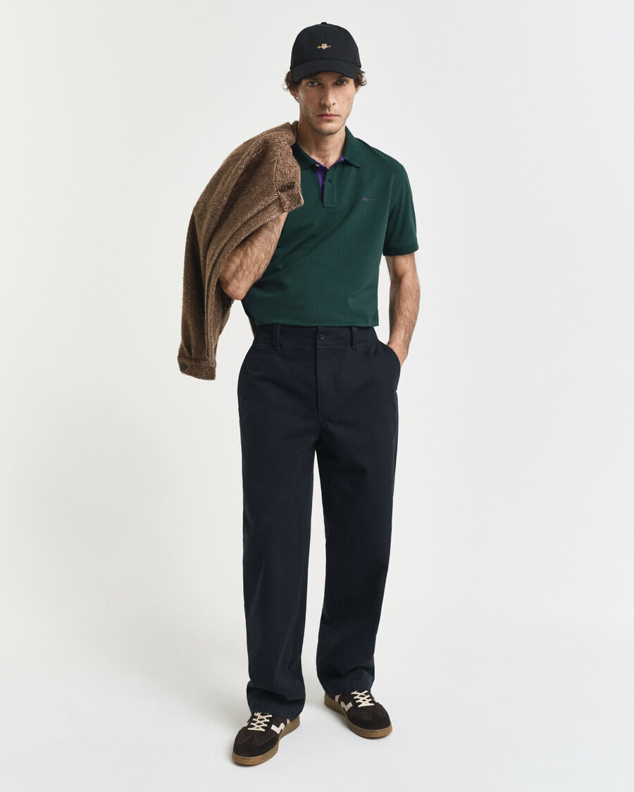 kontrast-piqué-poloshirt – tartangrün
