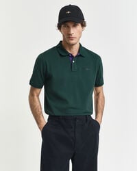 kontrast-piqué-poloshirt – tartangrün