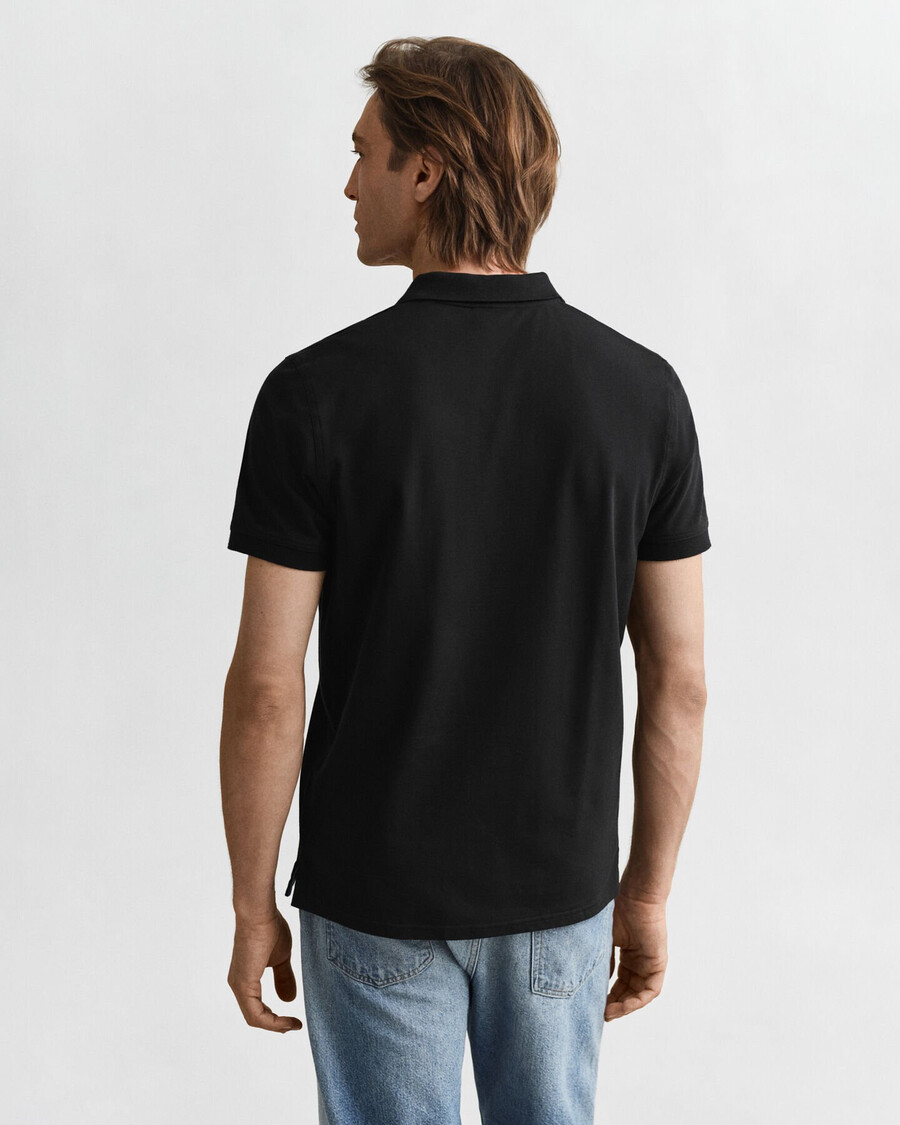 kontrast-piqué-poloshirt – schwarz
