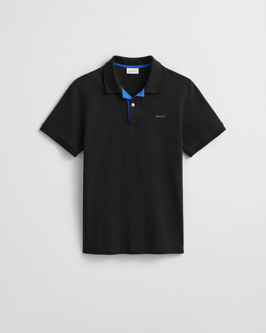 kontrast-piqué-poloshirt – schwarz