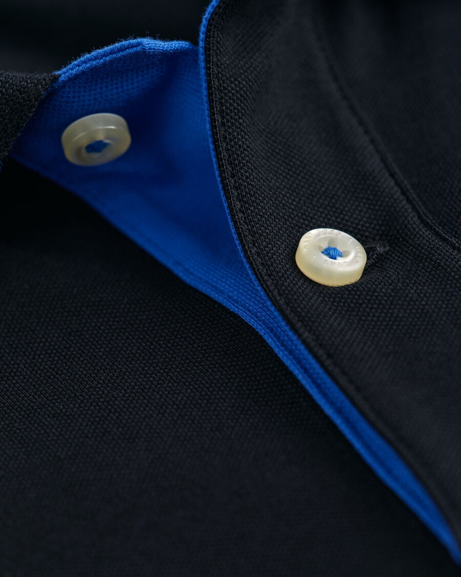 kontrast-piqué-poloshirt – schwarz