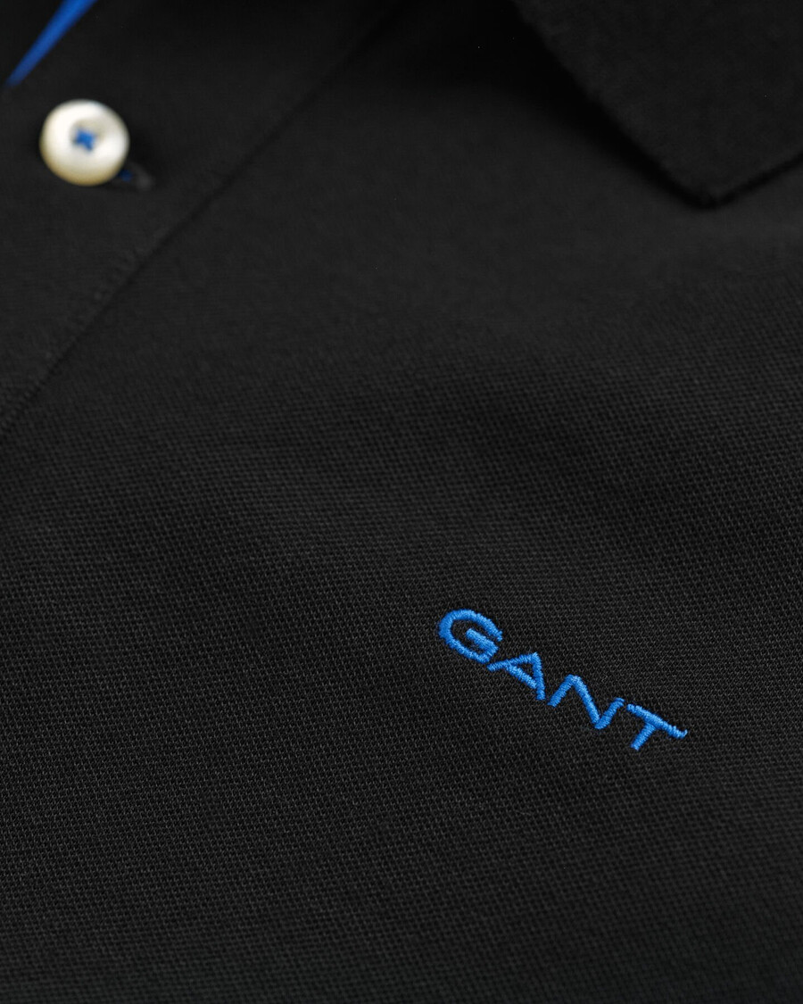 kontrast-piqué-poloshirt – schwarz