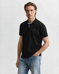 kontrast-piqué-poloshirt – schwarz