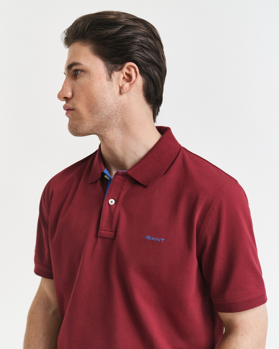 kontrast-piqué-poloshirt – plumped red