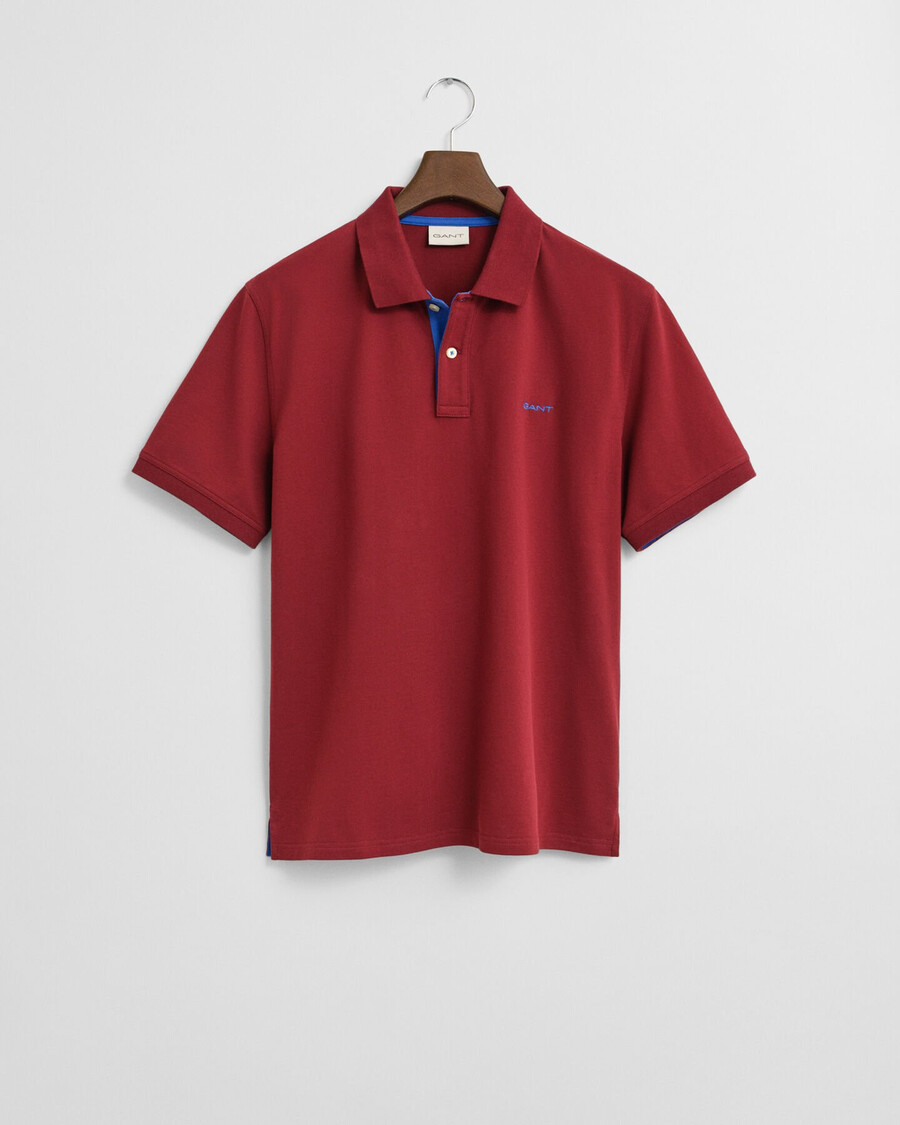 kontrast-piqué-poloshirt – plumped red