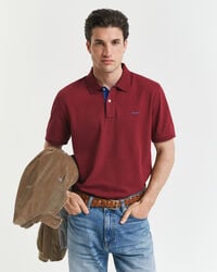 kontrast-piqué-poloshirt – plumped red