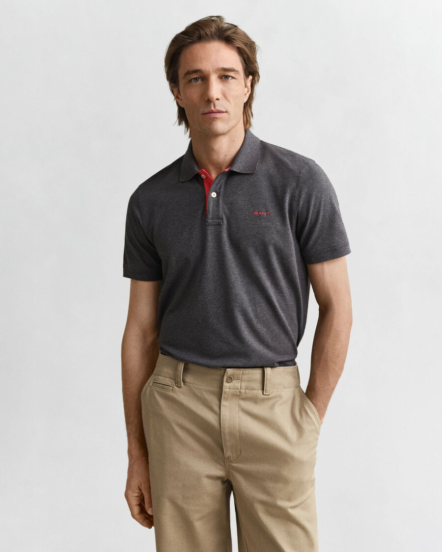kontrast-piqué-poloshirt – anthrazit-melange