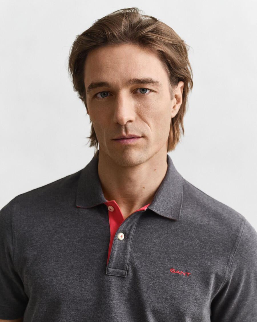 kontrast-piqué-poloshirt – anthrazit-melange