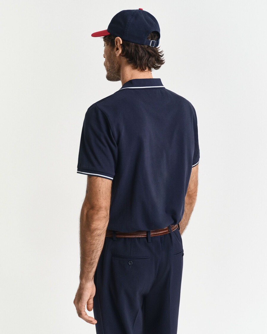 poloshirt aus piqué mit farbverlauf – abendblau