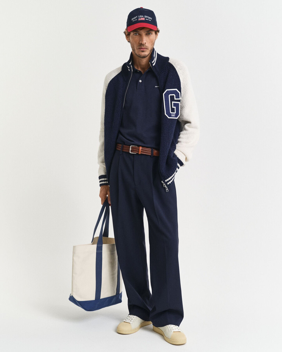 poloshirt aus piqué mit farbverlauf – abendblau