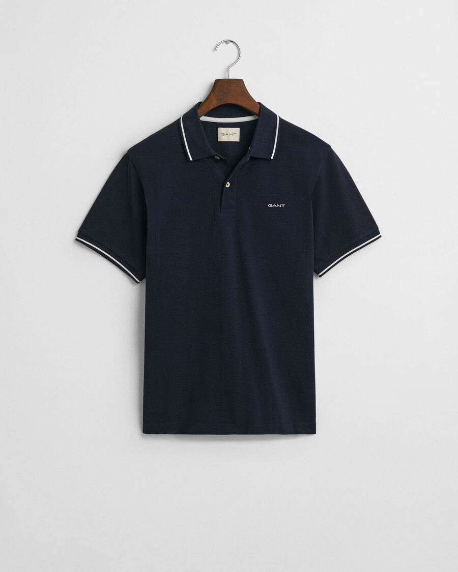 poloshirt aus piqué mit farbverlauf – abendblau
