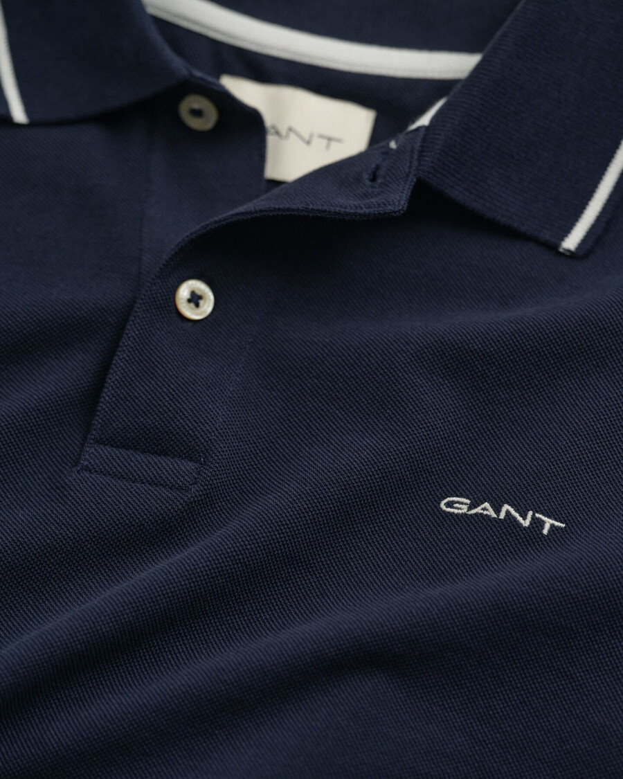 poloshirt aus piqué mit farbverlauf – abendblau