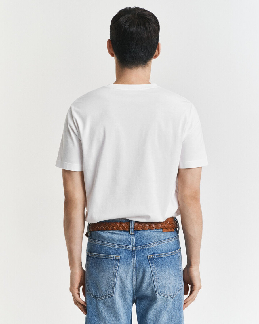 t-shirt mit gesticktem archiv-schild – weiß