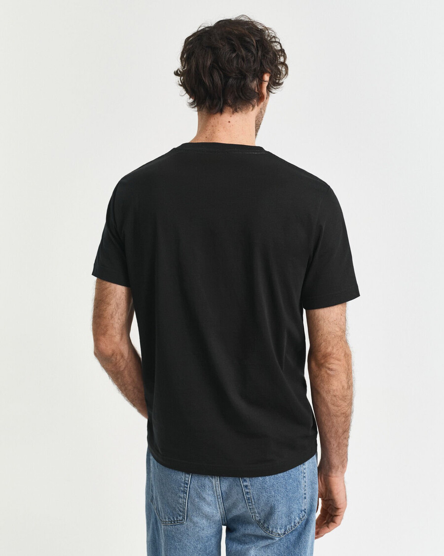 t-shirt mit gesticktem archiv-schild – schwarz