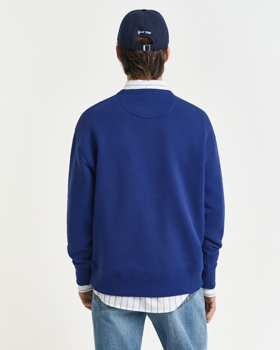 sweatshirt mit grafikprint und rundhalsausschnitt – dunkelblau