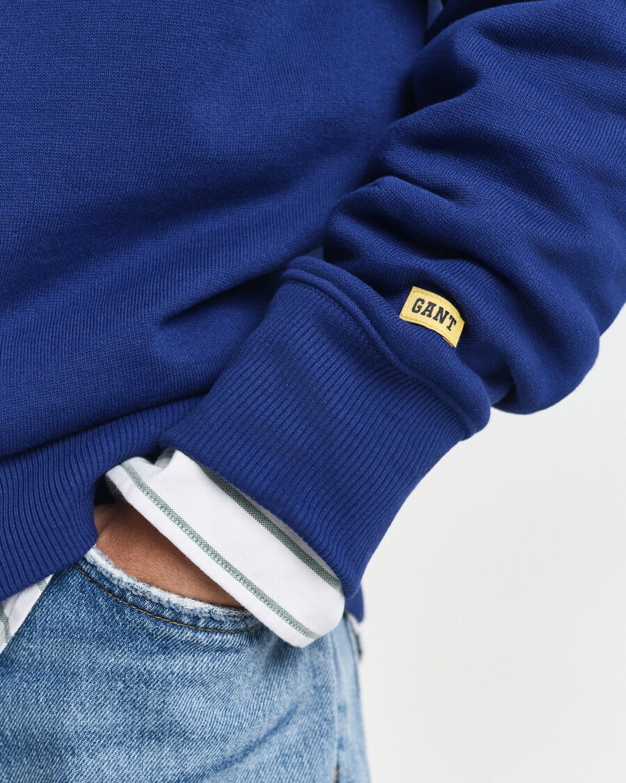 sweatshirt mit grafikprint und rundhalsausschnitt – dunkelblau