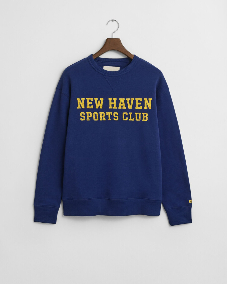 sweatshirt mit grafikprint und rundhalsausschnitt – dunkelblau
