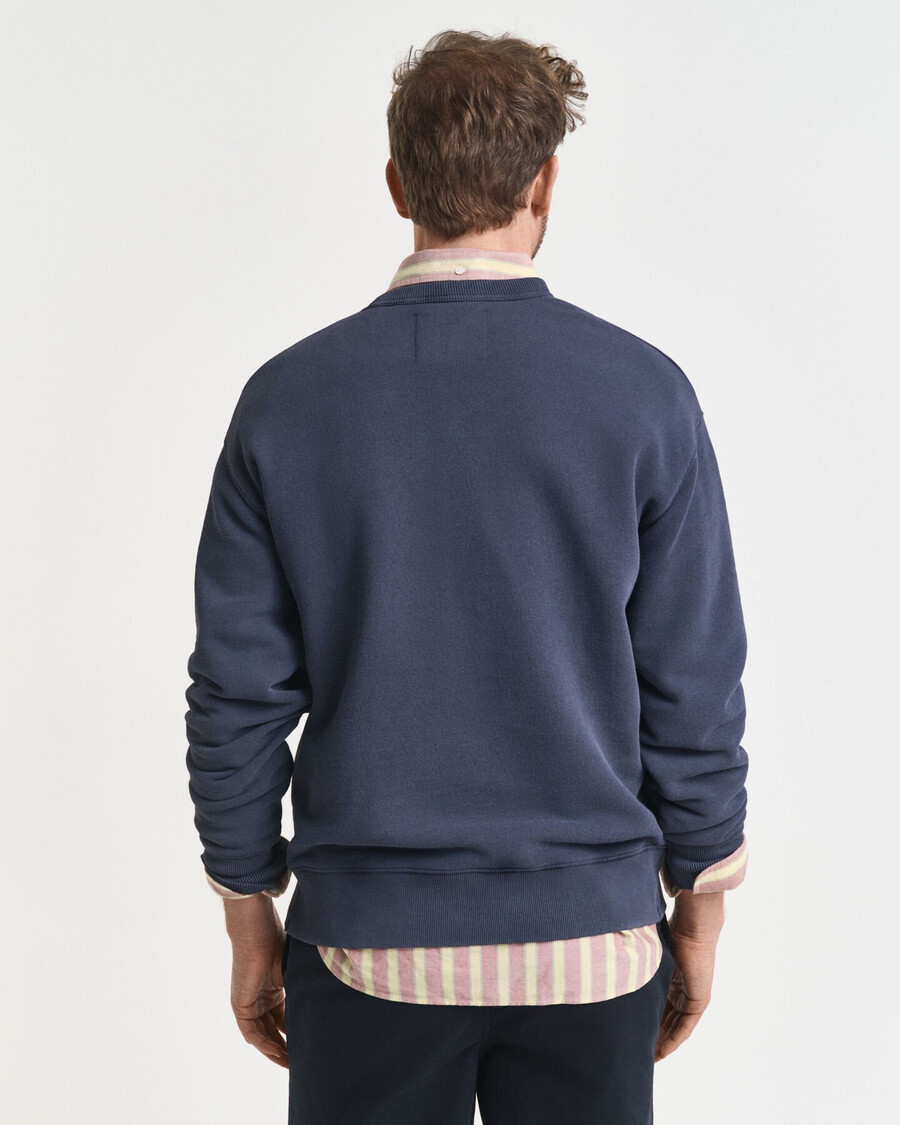 college-sweatshirt mit grafikprint und rundhalsausschnitt – abendblau