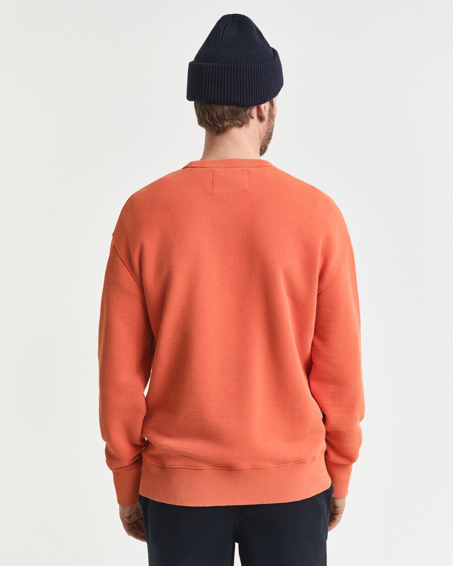 college-sweatshirt mit grafikprint und rundhalsausschnitt – dunkelorange