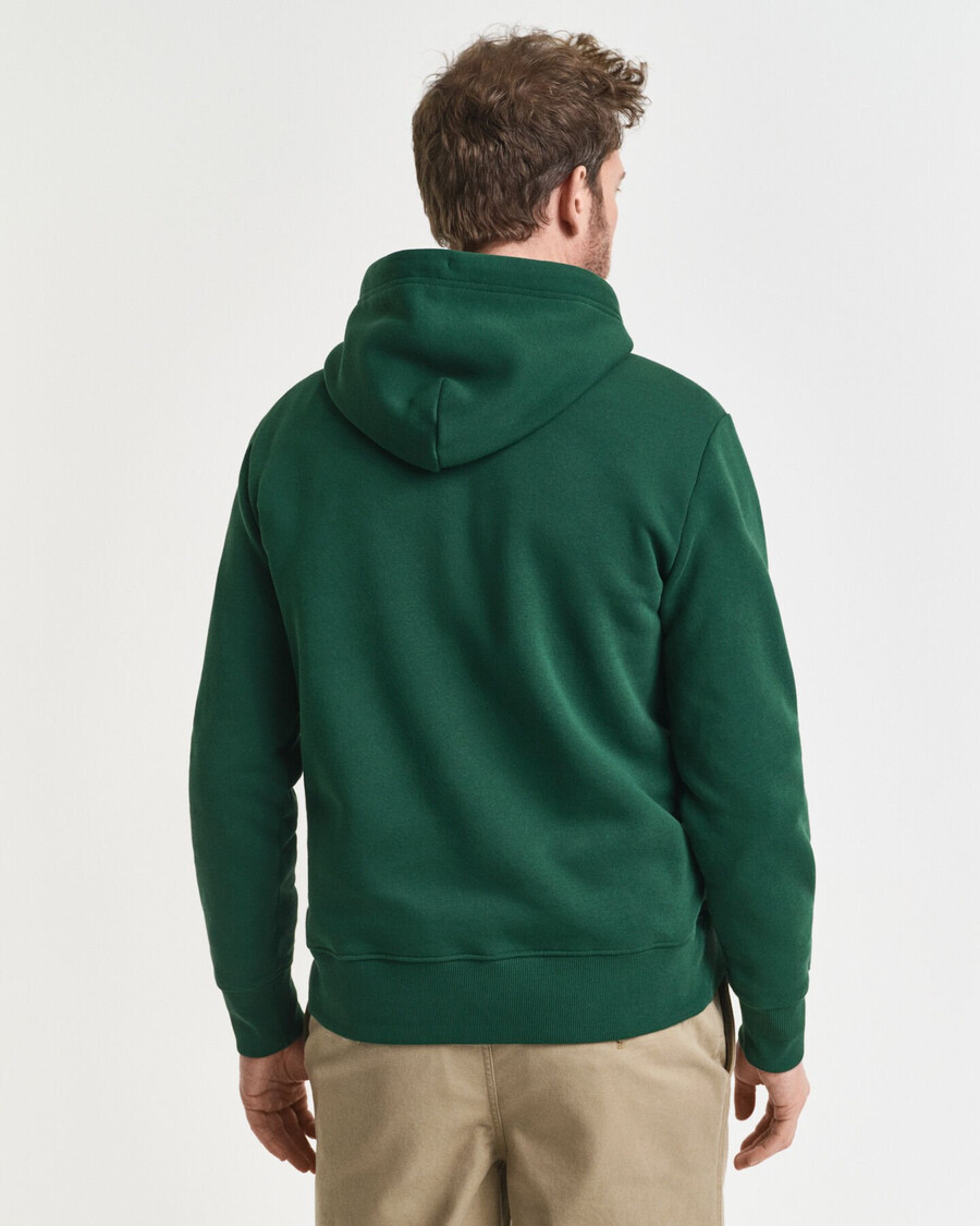 kapuzenpullover mit wappengrafik – waldgrün