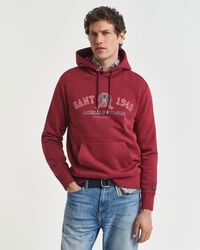 kapuzenpullover mit wappengrafik – rot