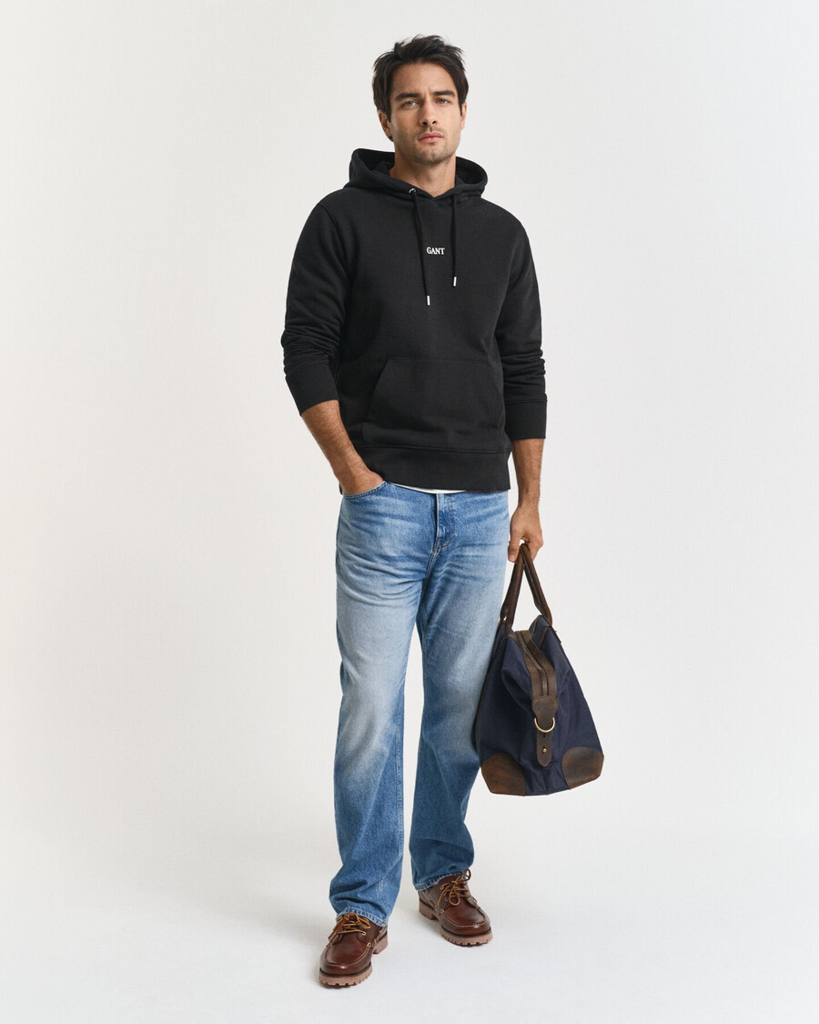 kleiner hoodie mit grafik – schwarz