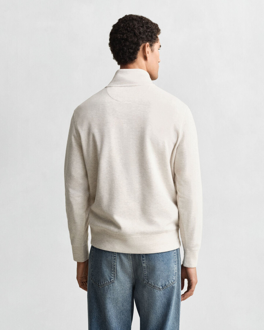leichtes sacker rib halfzip sweatshirt - seed melange