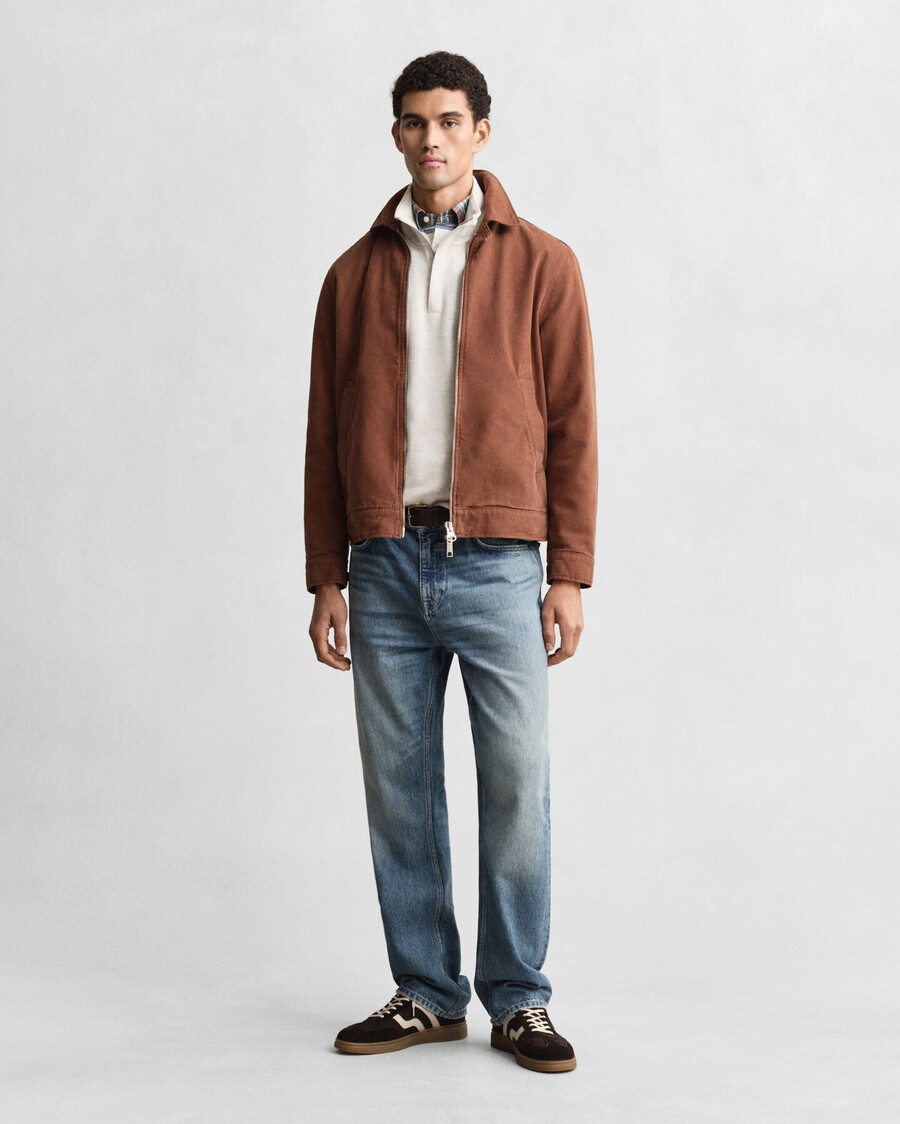leichtes sacker rib halfzip sweatshirt - seed melange