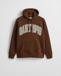 hoodie mit grafikprint – mahagonibraun