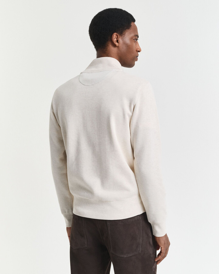 sacker rib halfzip sweatshirt - creme
