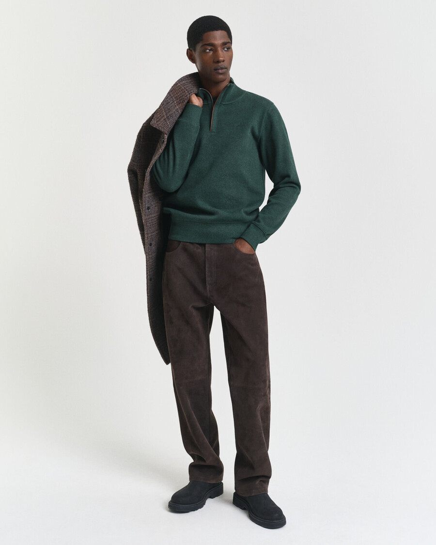 sacker rib halfzip sweatshirt - tartangrün