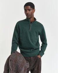 sacker rib halfzip sweatshirt - tartangrün