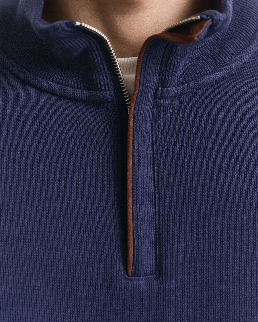 sacker rib halfzip sweatshirt - persischblau