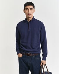 sacker rib halfzip sweatshirt - persischblau