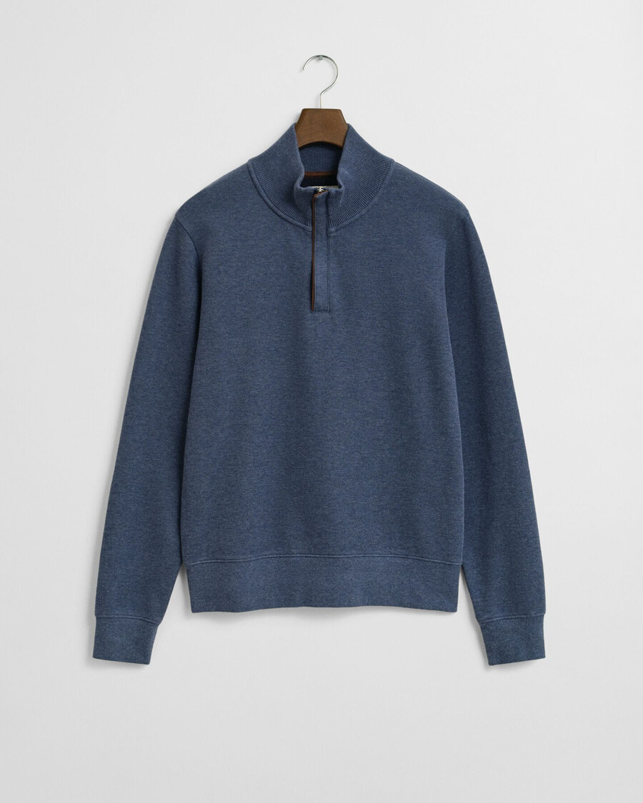 sacker rib halfzip sweatshirt - dunkelblau meliert