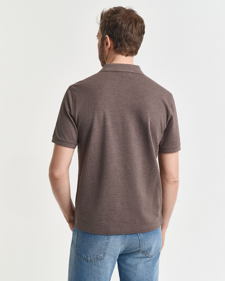 poloshirt aus piqué mit regulärer passform – seawood melange