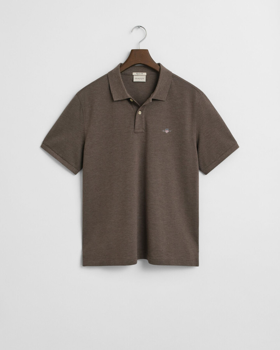poloshirt aus piqué mit regulärer passform – seawood melange