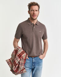 poloshirt aus piqué mit regulärer passform – seawood melange