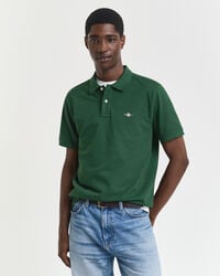 poloshirt aus piqué mit regulärer passform – waldgrün