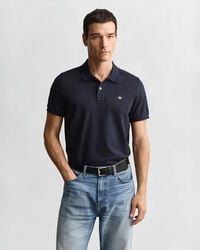 poloshirt aus piqué mit regulärer passform – abendblau